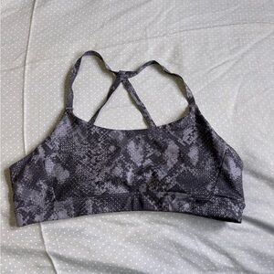 Zella Racerbavk Gray Snakeskin Sports Bra Large